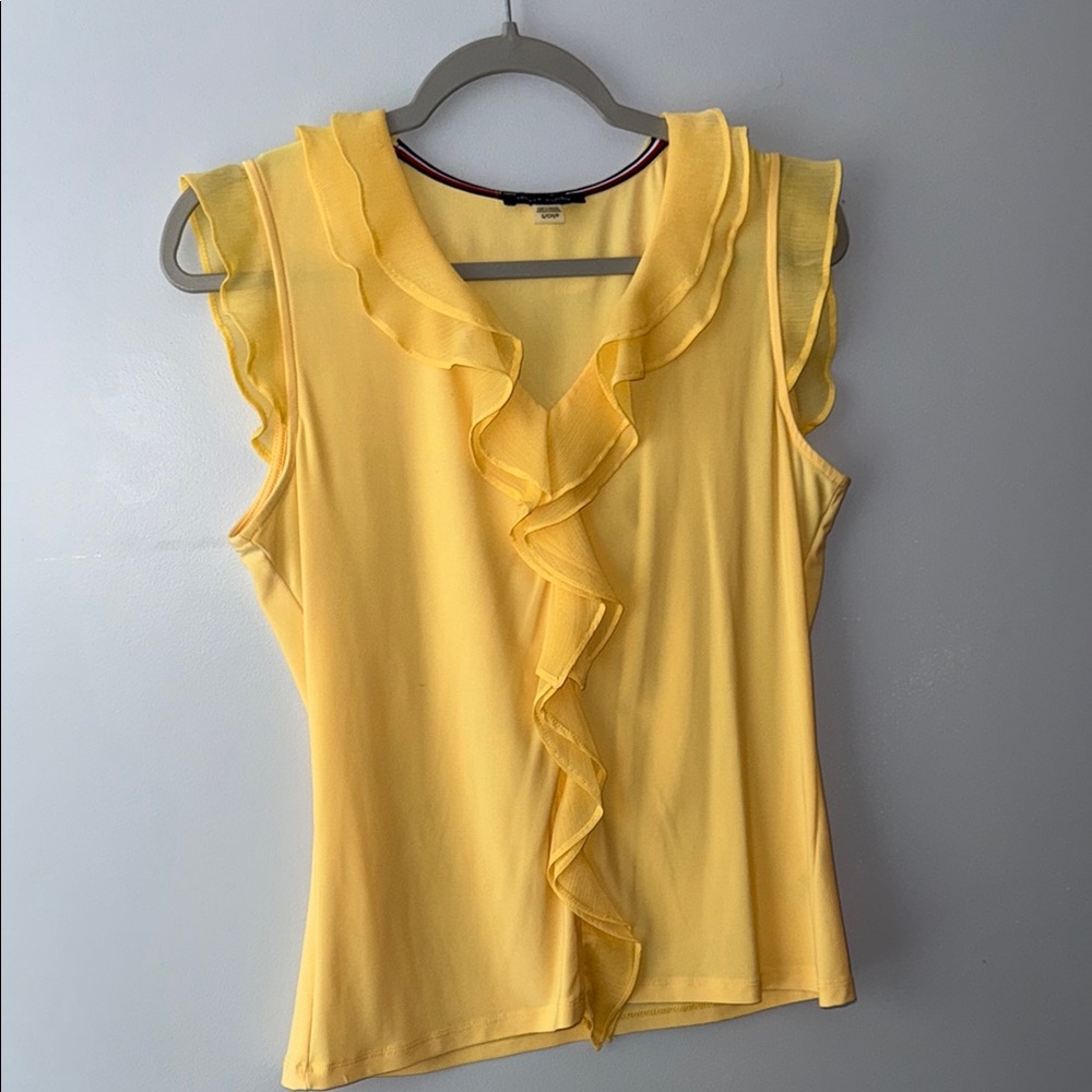 Tommy Hilfiger Yellow Ruffle V-Neck Sleeveless Camisole